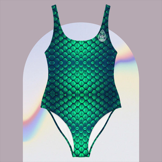 Mermaid Green Scale One-Piece Swimsuit